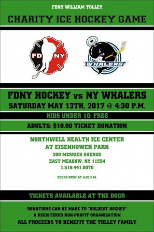 CHARITY HOCKEY GAME vs NEW YORK WHALERS FOR FIREFIGHTER WILLIAM TOLLEY L-135