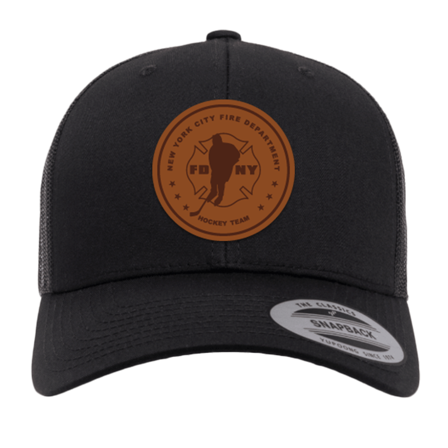 Black Leather Patch Hat