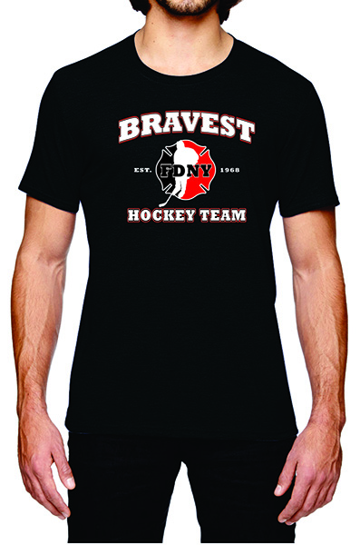 FDNY Hockey Team Logo Short Sleeve T-Shirt - Black