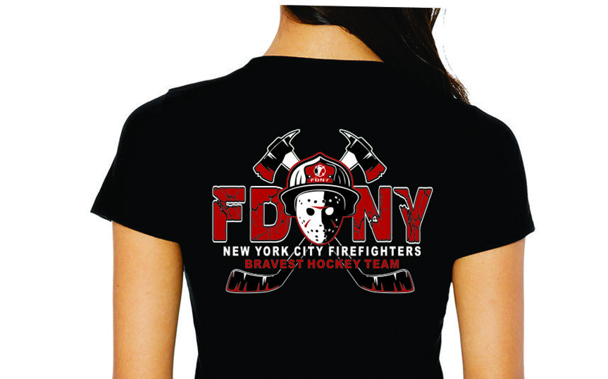 Ladies - Black Hockey Jason Mask T-Shirt 