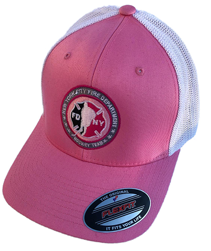 Hockey PINK with White Mesh Back Flexfit Trucker Hat