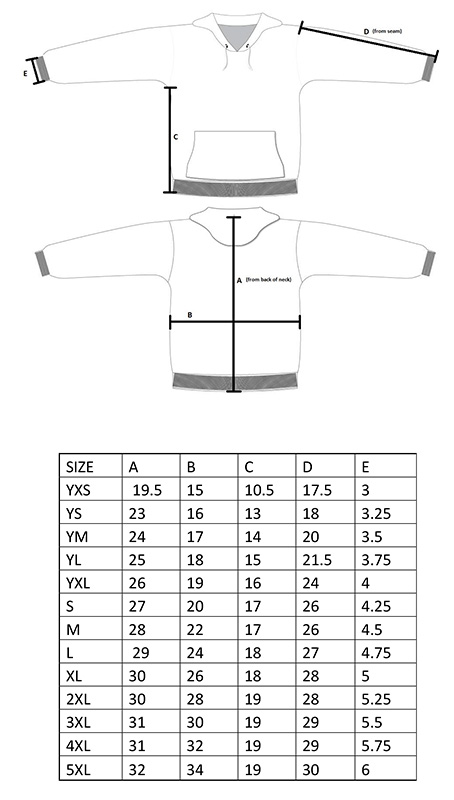 hoodie sizing
